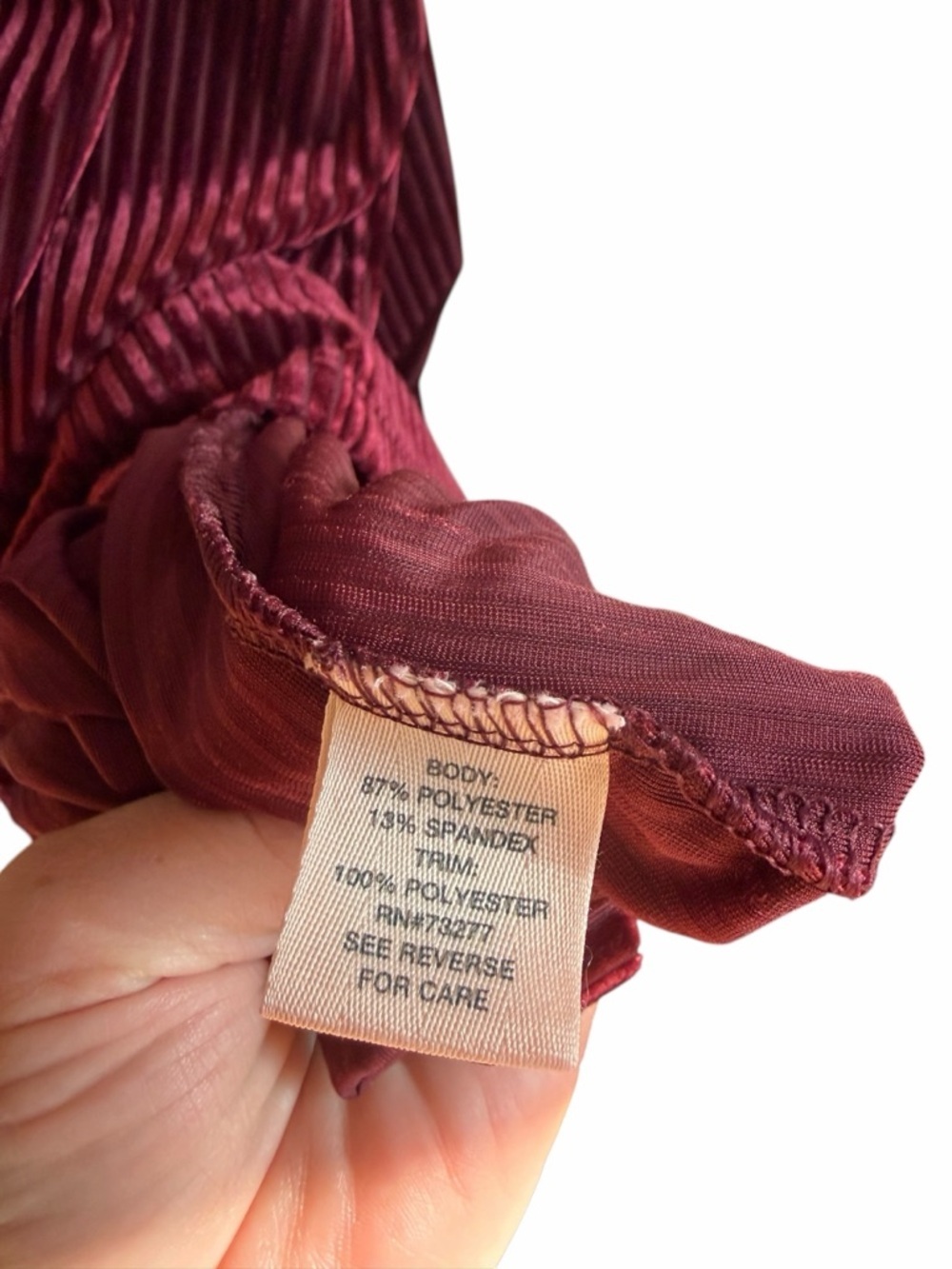 Wine Ribbed Slip Dress - Picture 4 of 7